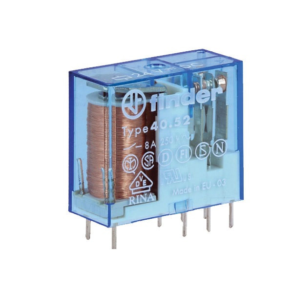 رله 24vDC دو کنتاکت 8 آمپر فیندر مدل 4052