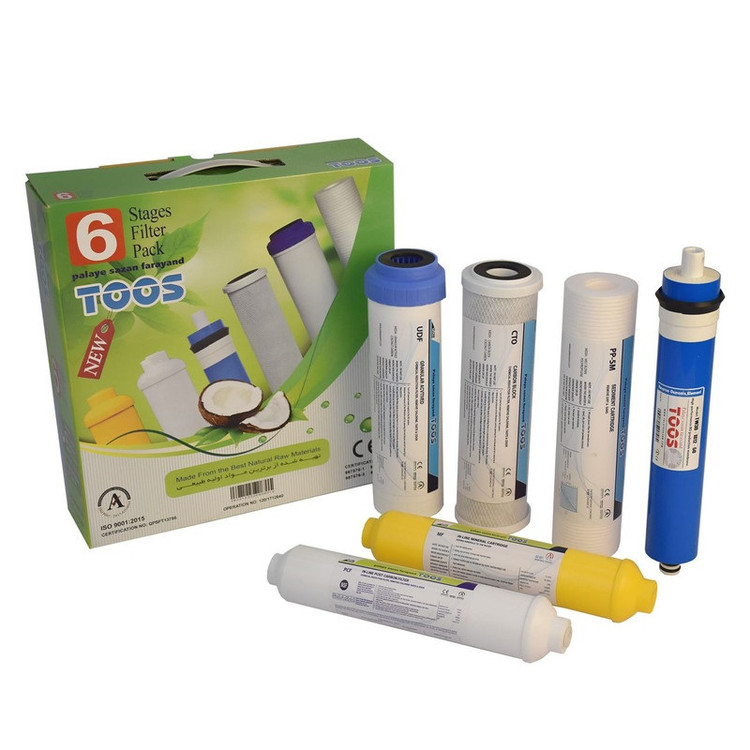 پک فیلتر تصفیه آب خانگی توس مجموعه 6 عددی